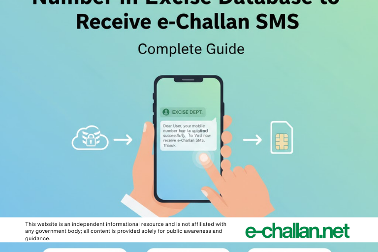 how to update your mobile number in excise database to receive e challan sms